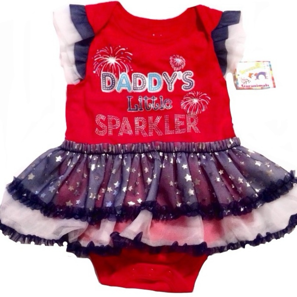 NWT "DADDY'S LITTLE SPARKLER" tutu onesie Dress 12 Months